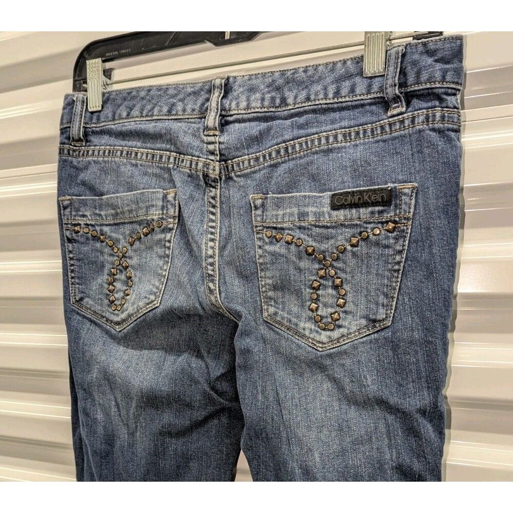 Calvin Klein Studded Boyfriend Blue Jeans Normcore Grunge Rock Star Size 2P